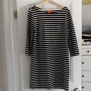 Black and White Striped Short Dress